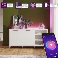 SMART White Sideboard With Alexa Or App Operated LED Mood Lighting -Diy Shop smart white sideboard with alexa or app operated led mood lighting7427015863544 04c MP