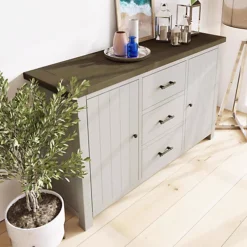 Solid Reclaimed Pine Upcycled Hand Finished Large Sideboard -Diy Shop solid reclaimed pine upcycled hand finished large sideboard5056413115577 02c MP