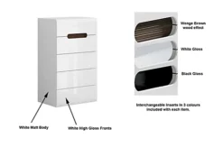 Tallboy Storage Drawers Chest Of 5 Drawers Soft Close Black White Gloss Azteca 7 Tallboy Storage Drawers Chest Of 5 Drawers Soft Close Black White Gloss Azteca -Diy Shop tallboy storage drawers chest of 5 drawers soft close black white gloss azteca5900211813169 02c MP