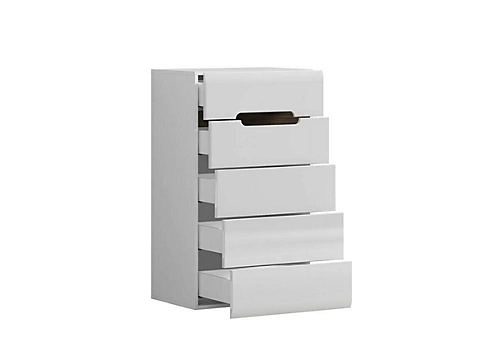 Tallboy Storage Drawers Chest Of 5 Drawers Soft Close Black White Gloss Azteca 6 Tallboy Storage Drawers Chest Of 5 Drawers Soft Close Black White Gloss Azteca - Image 4