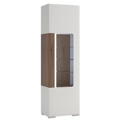 Toronto Tall Narrow Glazed Display Cabinet With Internal Shelves (inc. Plexi Lighting)