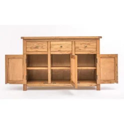 Trivento Light Wood 3 Drawer 3 Door Sideboard Brass Knob -Diy Shop trivento light wood 3 drawer 3 door sideboard brass knob5060742756967 04c MP