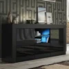TV Unit 145cm Sideboard Cabinet Cupboard TV Stand Living Room High Gloss Doors - Black -Diy Shop tv unit 145cm sideboard cabinet cupboard tv stand living room high gloss doors black5060970900736 01c MP
