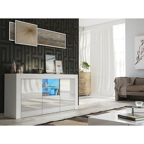 TV Unit 145cm Sideboard Cabinet Cupboard TV Stand Living Room High Gloss Doors - White 5 TV Unit 145cm Sideboard Cabinet Cupboard TV Stand Living Room High Gloss Doors - White - Image 3