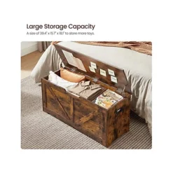 Songmics VASAGLE Storage Chest, Storage Bench, Toy Chest Box Organiser With Safety Hinges, Shoe Bench, Barn Style, 100 X 40 X 46 Cm -Diy Shop vasagle storage chest storage bench toy chest box organiser with safety hinges shoe bench barn style 100 x 40 x 46 cm1943430332596 04c MP