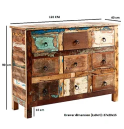 Vema Reclaimed Wooden 9 Drawer Large Sideboard -Diy Shop vema reclaimed wooden 9 drawer large sideboard5059368552282 03c MP