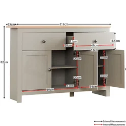 Vida Designs Arlington Grey 2 Drawer 3 Door Sideboard Storage Cabinet Cupboard -Diy Shop vida designs arlington grey 2 drawer 3 door sideboard storage cabinet cupboard5056562000335 02c MP