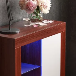 Vida Designs Azura Walnut & White 1 Door LED Sideboard Storage Cabinet Cupboard -Diy Shop vida designs azura walnut white 1 door led sideboard storage cabinet cupboard5056562000755 04c MP