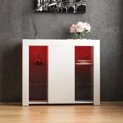 Vida Designs Azura White 1 Door Large LED Sideboard Storage Cabinet Cupboard -Diy Shop vida designs azura white 1 door large led sideboard storage cabinet cupboard5056562000724 03c MP