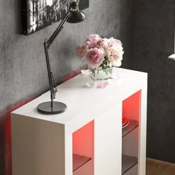 Vida Designs Azura White 1 Door Large LED Sideboard Storage Cabinet Cupboard -Diy Shop vida designs azura white 1 door large led sideboard storage cabinet cupboard5056562000724 04c MP