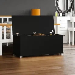 Vida Designs Leon Storage Ottoman Black Storage Bench Chest Bedroom Living Room  -Diy Shop vida designs leon storage ottoman black storage bench chest bedroom living room 5056562198599 03c MP