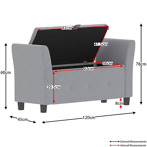 Vida Designs Seville Storage Ottoman Light Grey Linen Storage Bench Chest Bedroom Living Room 4 Vida Designs Seville Storage Ottoman Light Grey Linen Storage Bench Chest Bedroom Living Room - Image 2