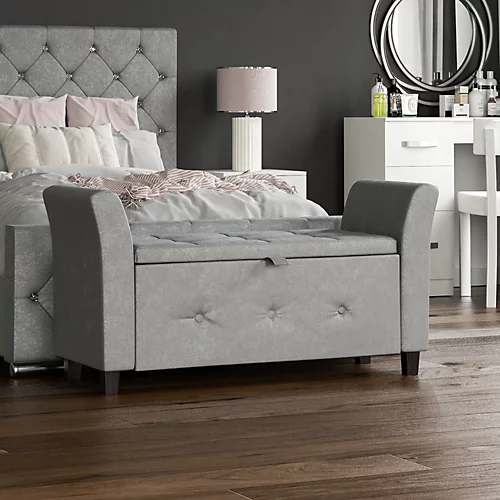Vida Designs Seville Storage Ottoman Light Grey Velvet Storage Bench Chest Bedroom Living Room 3 Vida Designs Seville Storage Ottoman Light Grey Velvet Storage Bench Chest Bedroom Living Room