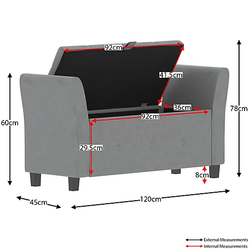 Vida Designs Seville Storage Ottoman Light Grey Velvet Storage Bench Chest Bedroom Living Room 4 Vida Designs Seville Storage Ottoman Light Grey Velvet Storage Bench Chest Bedroom Living Room - Image 2