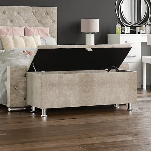 Vida Designs Valencia Storage Ottoman Crushed Velvet Champagne Storage Bench Chest Bedroom Living Room 3 Vida Designs Valencia Storage Ottoman Crushed Velvet Champagne Storage Bench Chest Bedroom Living Room