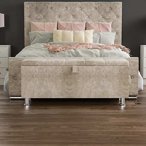 Vida Designs Valencia Storage Ottoman Crushed Velvet Champagne Storage Bench Chest Bedroom Living Room 6 Vida Designs Valencia Storage Ottoman Crushed Velvet Champagne Storage Bench Chest Bedroom Living Room - Image 4