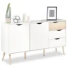 VonHaus Large Sideboard, Wide Storage Cabinet, White & Oak Wood Effect Sideboard W/ 2 Doors - For Living Room, Lounge & Hallway -Diy Shop vonhaus large sideboard wide storage cabinet white oak wood effect sideboard w 2 doors for living room lounge hallway5056115719813 01c MP