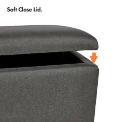 VonHaus Storage Ottoman, Charcoal Grey End Of Bed Storage, Internal Storage Space, Soft Close Hinges, For Bedroom, Living Room -Diy Shop vonhaus storage ottoman charcoal grey end of bed storage internal storage space soft close hinges for bedroom living room5056115729928 04c MP