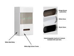 Wall Display Cabinet Glass Door Unit LED Light White Gloss Azteca -Diy Shop wall display cabinet glass door unit led light white gloss azteca5060958045626 04c MP