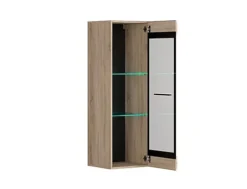 Wall Glass Display Cabinet Storage Unit Shelves Door LED Light Sonoma Oak Fever -Diy Shop wall glass display cabinet storage unit shelves door led light sonoma oak fever5901451020317 03c MP