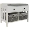 Watsons Double Storage Shoe Storage Bench With Two Drawers And Baskets White Grey -Diy Shop watsons double storage shoe storage bench with two drawers and baskets white grey5012053968096 01c MP