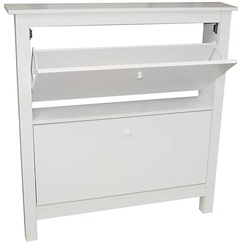 Watsons Stowe 8 Pair 2 Drawer Shoe Storage Organiser Cabinet White 4 Watsons Stowe 8 Pair 2 Drawer Shoe Storage Organiser Cabinet White - Image 2