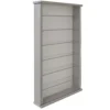 Watsons Wall Display Cabinet Wood 6 Glass Shelves Grey -Diy Shop watsons wall display cabinet wood 6 glass shelves grey5012053970532 01c MP