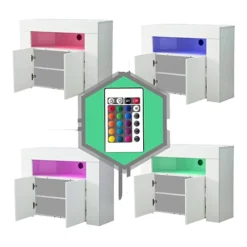 White High Gloss Sideboard, Storage Cabinet Only Front Gloss -Diy Shop white high gloss sideboard storage cabinet only front gloss5065015806103 02c MP