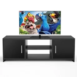 Wooden Large Black TV Cabinet Stand Cupboard Unit Lowboard Shelf Table Furniture -Diy Shop wooden large black tv cabinet stand cupboard unit lowboard shelf table furniture5057102013815 04c MP
