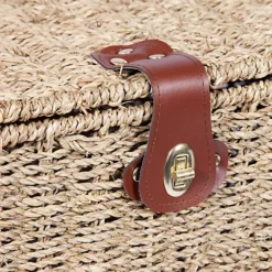 Woodluv Natural Seagrass Lidded Trunk, Toy Box Chest, Storage Basket, Handwoven Organiser - Small -Diy Shop woodluv natural seagrass lidded trunk toy box chest storage basket handwoven organiser small5060238570800 03c MP